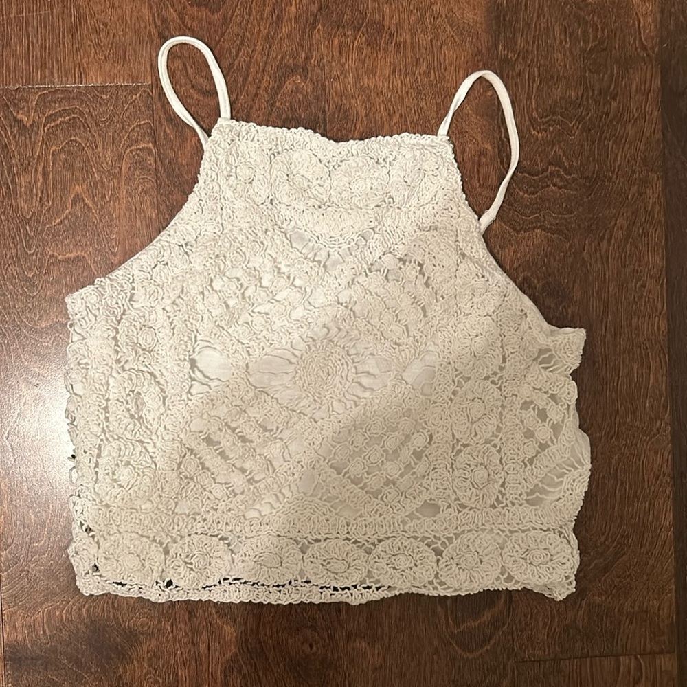 White knit tank top